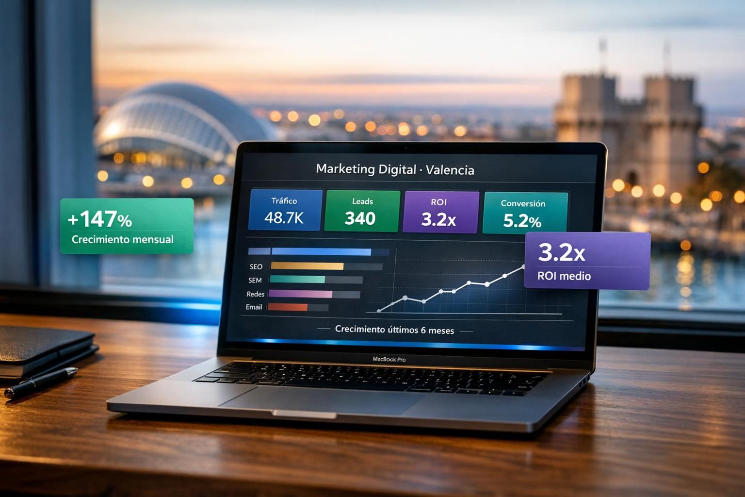 Agencia de marketing digital en Valencia — Dashboard multicanal